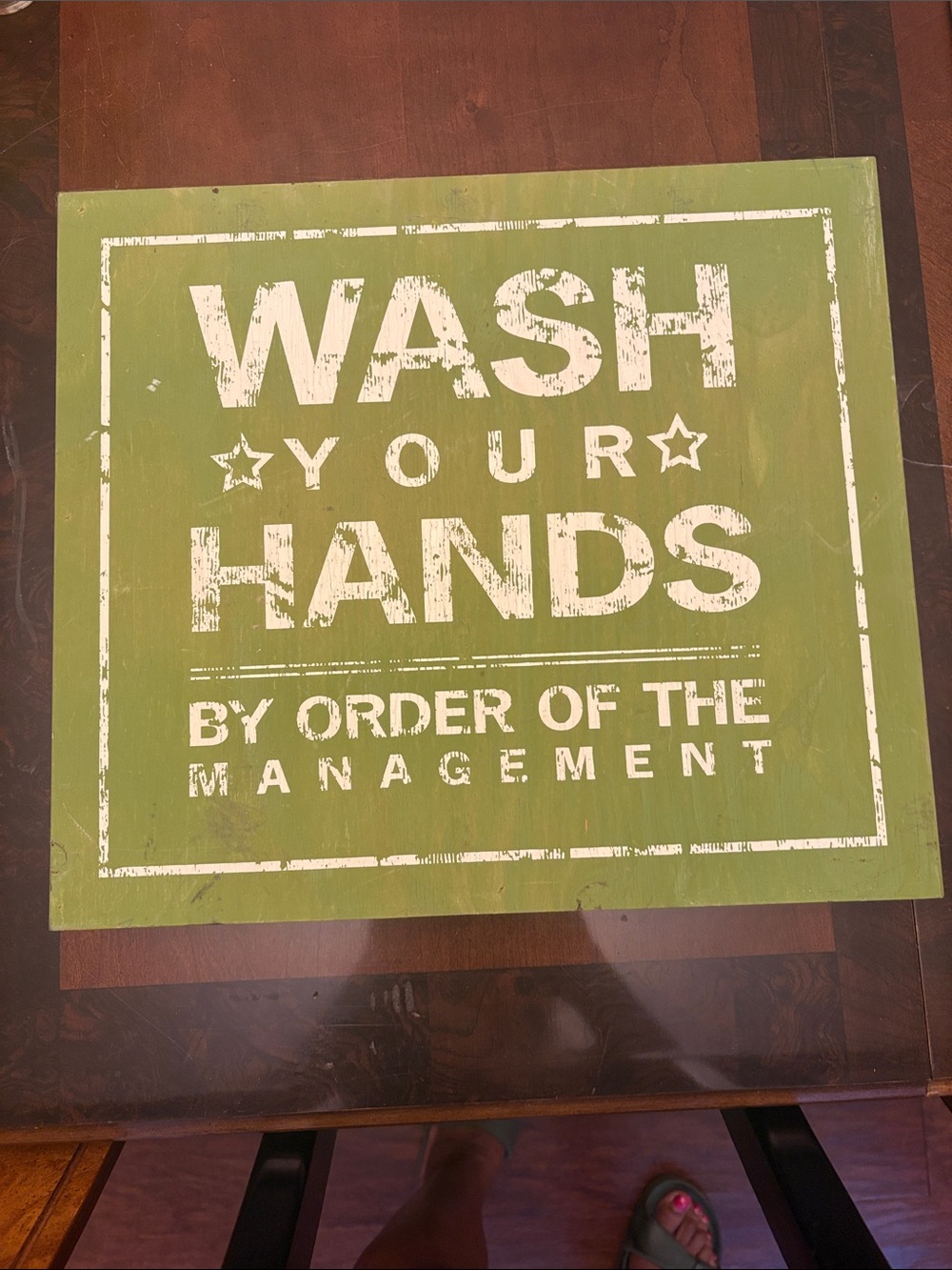 Wash Your Hands Wall Sign - Green
